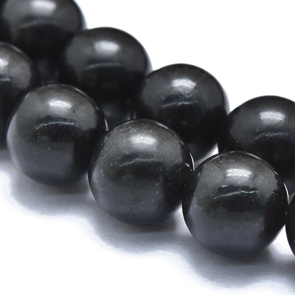 Natural Shungite 10mm Round Beads | The Pink Bead Shop Canada