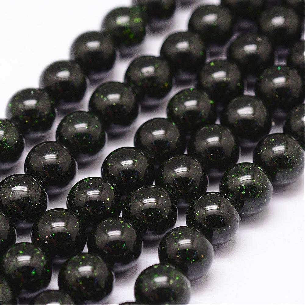 Goldstone Green  Beads 6mm & 8mm | The Pink Bead Shop Canada