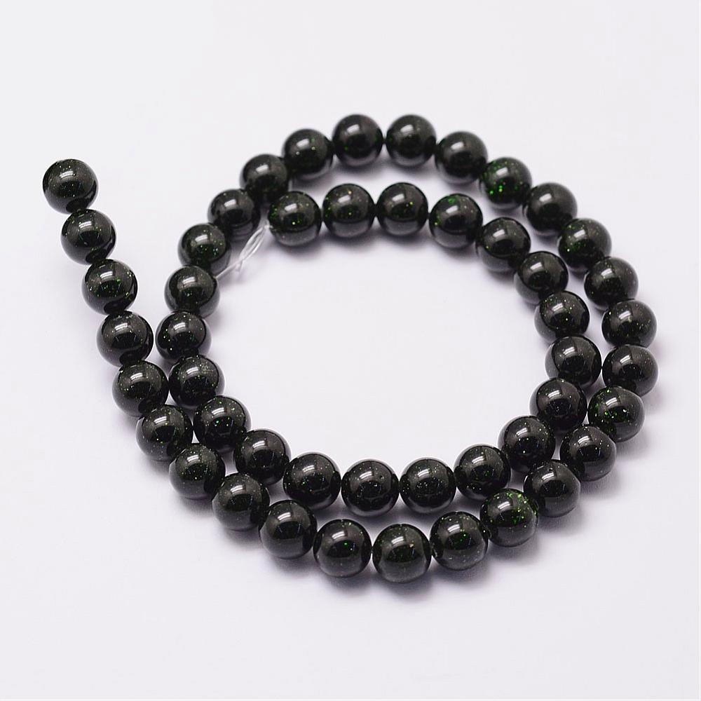 Goldstone Green  Beads 6mm & 8mm | The Pink Bead Shop Canada