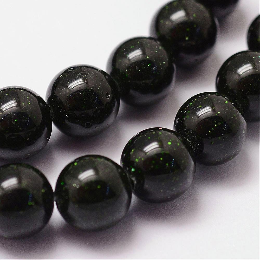 Goldstone Green  Beads 6mm & 8mm | The Pink Bead Shop Canada