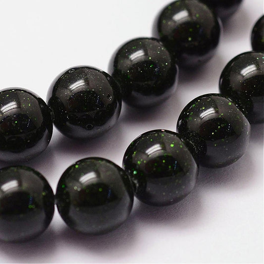 Goldstone Green  Beads 6mm & 8mm | The Pink Bead Shop Canada