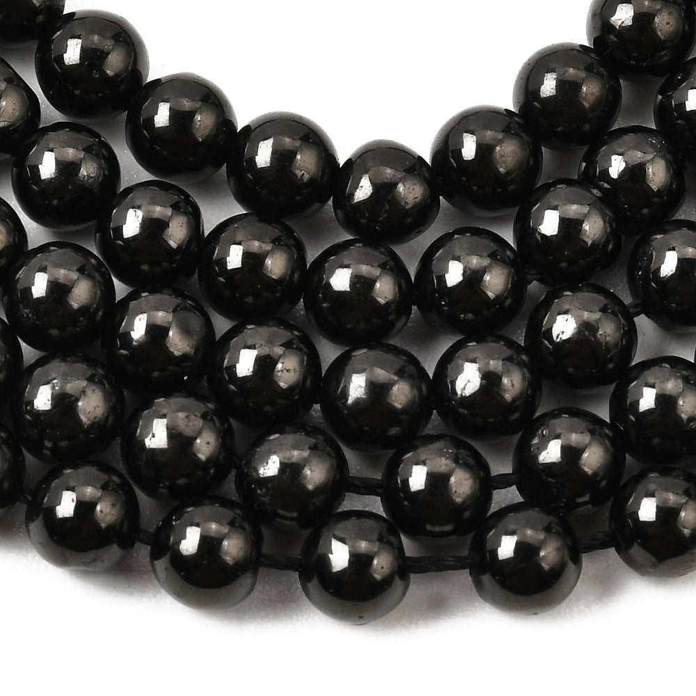 Coal Quartz Natural Beads – Black Round 6mm | The Pink Bead Shop Canada