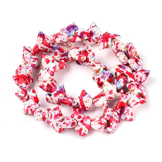 Spray Painted Synthetic Turquoise Dolphin Spray Painted Synthetic Beads – Cerise The Pink Bead Shop