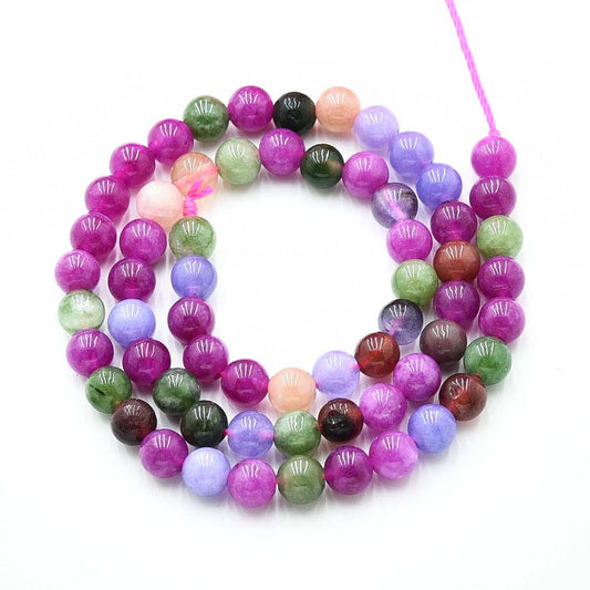 Mixed Colour Quartz Beads 6–6.5mm | Round Dyed Gemstone Strands | The Pink Bead Shop Canada