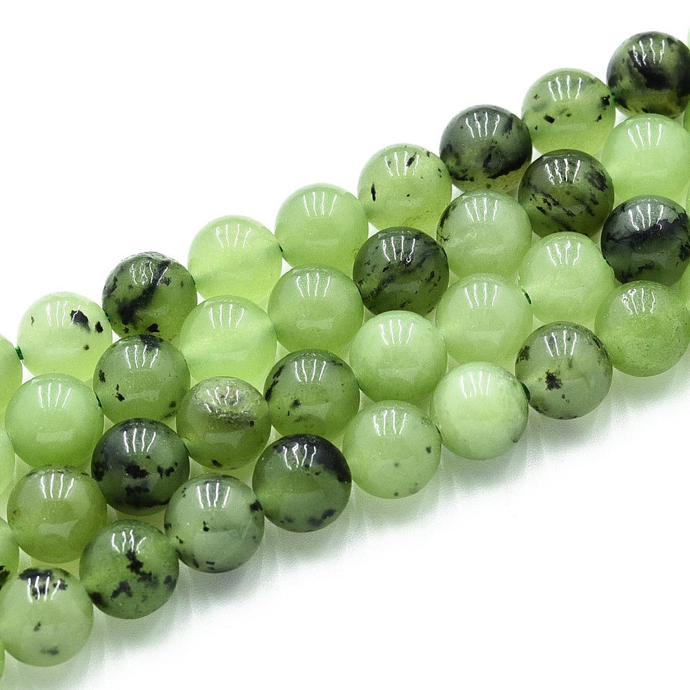 Dyed Quartz Beads – Light Green Round Gemstone Bead Strand (8–8.5mm) The Pink Bead Shop