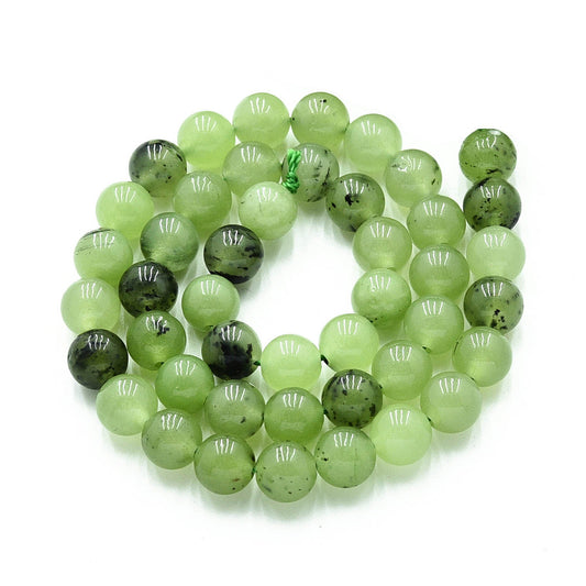 Dyed Quartz Beads – Light Green Round Gemstone Bead Strand (8–8.5mm) The Pink Bead Shop