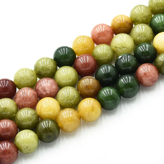 Mixed Colour Quartz Beads 8–8.5mm | Round Dyed Gemstone Strands | The Pink Bead Shop Canada