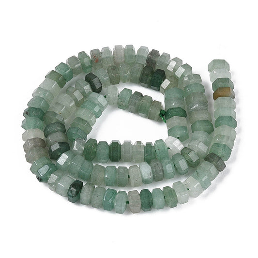 Natural Green Aventurine Faceted Hexagon Beads 6.5–7x3–3.5mm | The Pink Bead Shop Canada