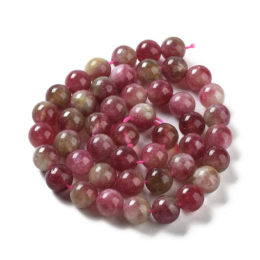 Watermelon Tourmaline Style Round Beads 8mm – Dyed Jade | The Pink Bead Shop Canada