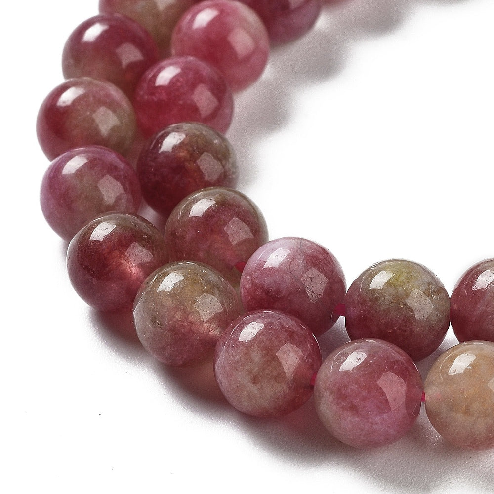 Watermelon Tourmaline Style Round Beads 8mm – Dyed Jade | The Pink Bead Shop Canada