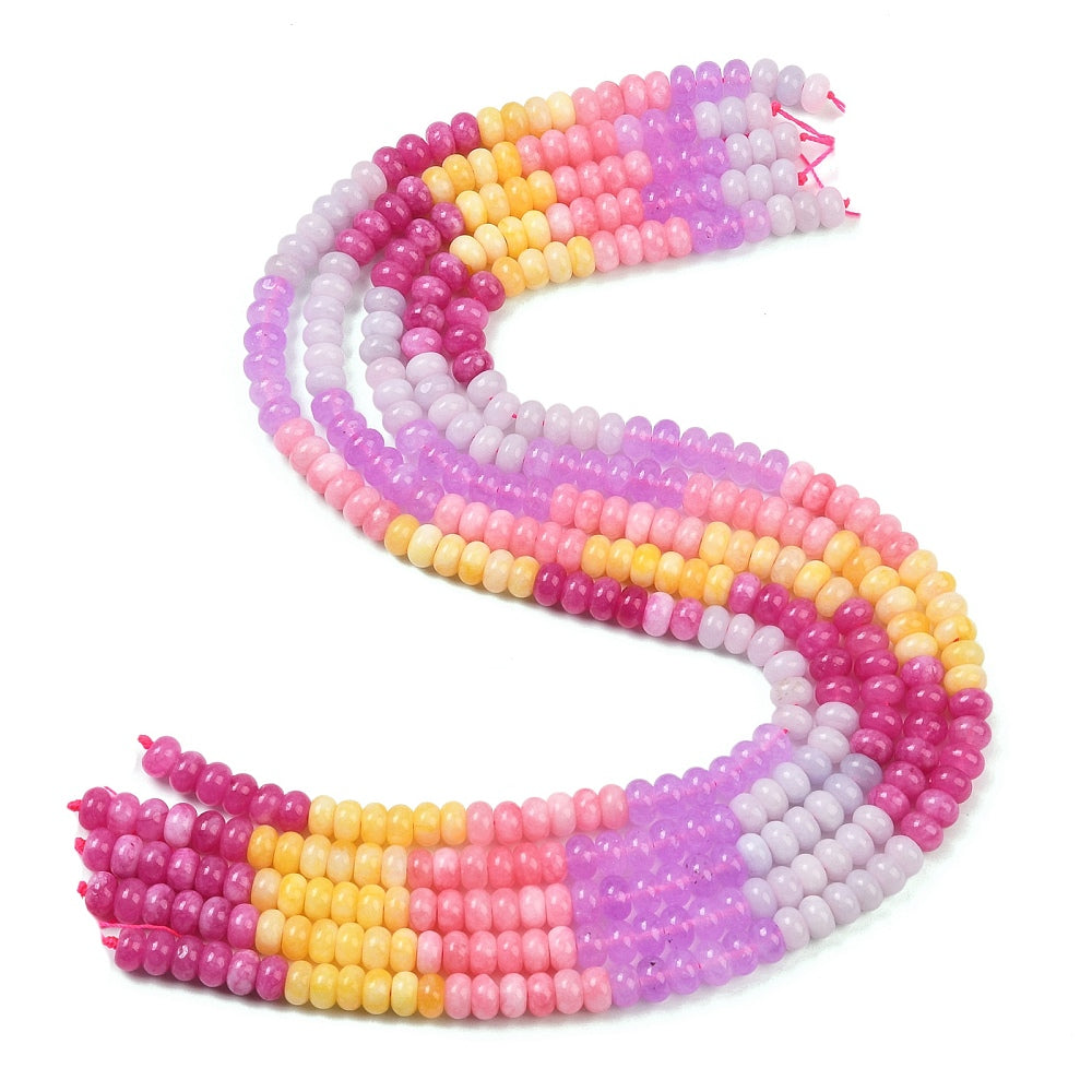 Gradient Color Dyed White Jade Rondelle Beads Violet 8.5x4.5–5.5mm Strand | The Pink Bead Shop Canada