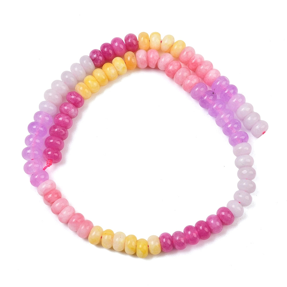 Gradient Color Dyed White Jade Rondelle Beads Violet 8.5x4.5–5.5mm Strand | The Pink Bead Shop Canada
