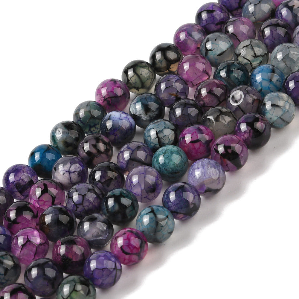 Dragon Veins Natural  Agate Beads 8mm | The Pink Bead Shop Canada