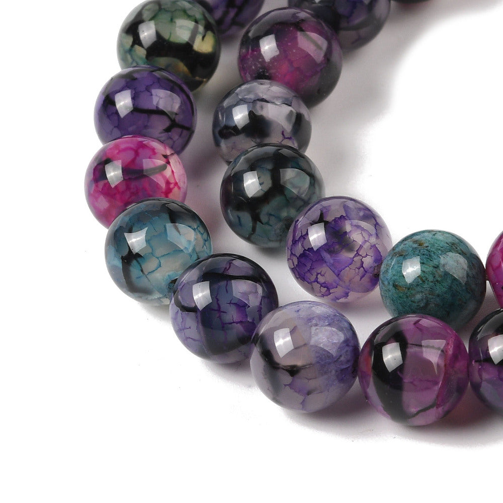 Dragon Veins Natural  Agate Beads 8mm | The Pink Bead Shop Canada