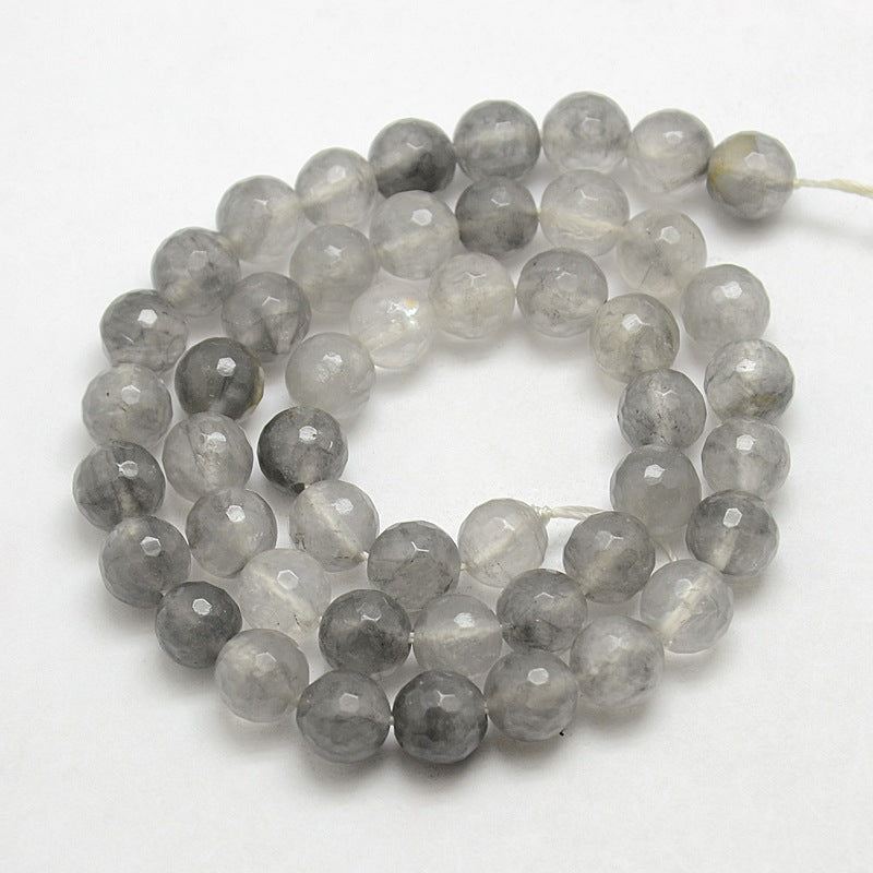 Cloudy Quartz Natural Faceted Round Beads 8mm | The Pink Bead Shop Canada