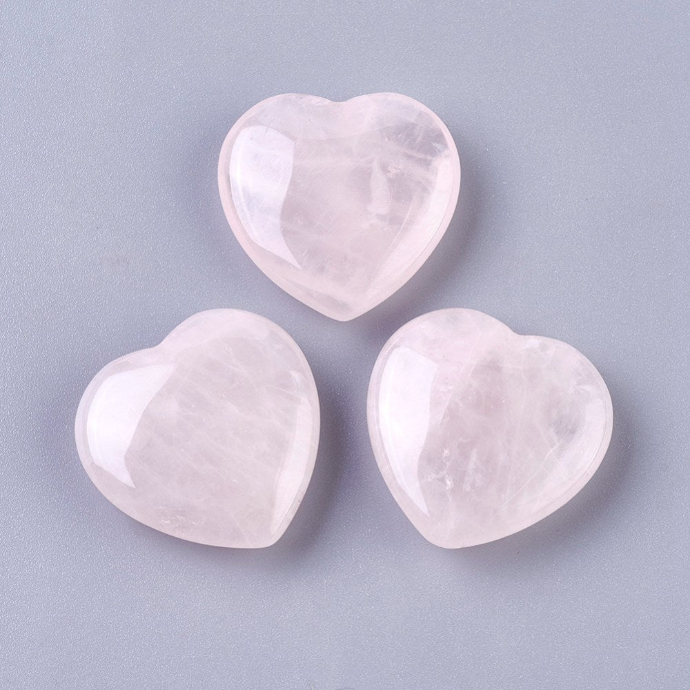 Natural Rose Quartz Heart Cabochons – Undrilled Gemstone Hearts | The Pink Bead Shop Canada