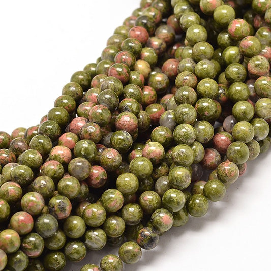 Unakite Beads Natural– Round 4mm, 6mm & 8mm | The Pink Bead Shop Canada