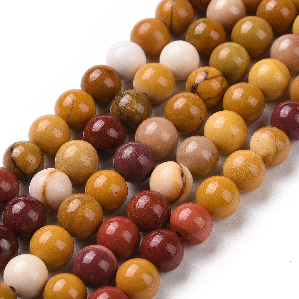 Mookaite Jasper Round Beads – 6mm & 8mm | The Pink Bead Shop Canada