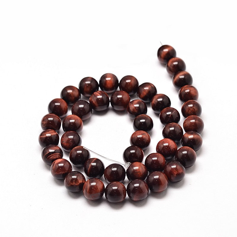 Red Tiger Eye Gemstone Beads – Round 4mm | The Pink Bead Shop Canada