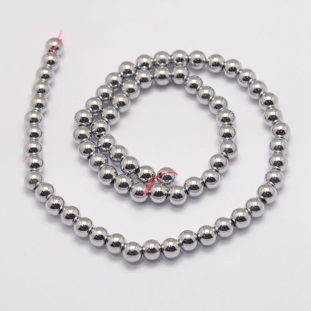 Hematite Beads Grade AA Magnetic– 6mm Round | The Pink Bead Shop Canada