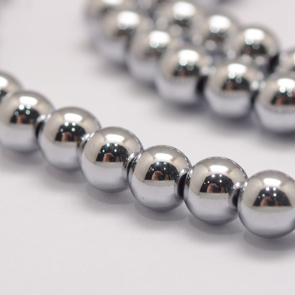 Hematite Beads Grade AA Magnetic– 6mm Round | The Pink Bead Shop Canada