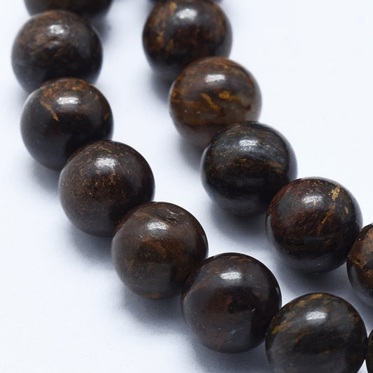 Bronzite Natural Gemstone Beads – Round 8mm | The Pink Bead Shop Canada