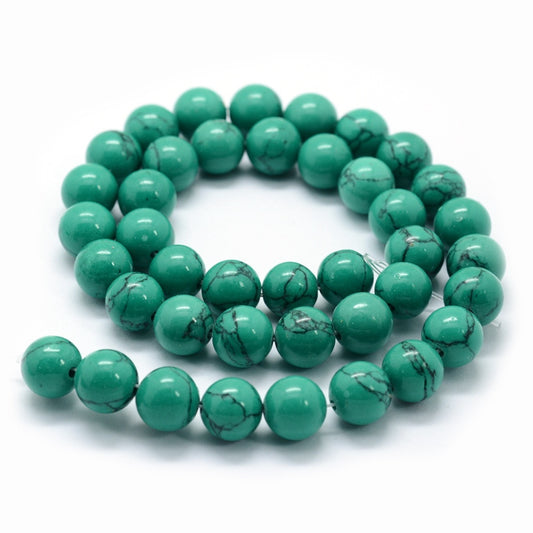 Turquoise Synthetic Beads – 8mm Round Sea Green | The Pink Bead Shop Canada