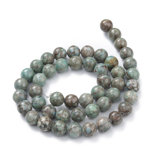 Maifanite Natural Stone Bead Strand Dyed Cadet Blue 8mm | The Pink Bead Shop Canada