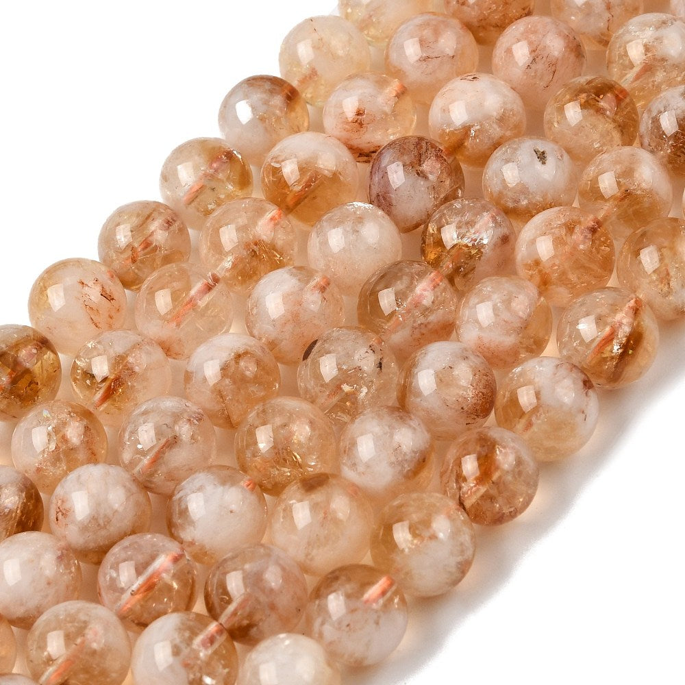 Citrine 8mm Round Beads Heated Natural| The Pink Bead Shop Canada