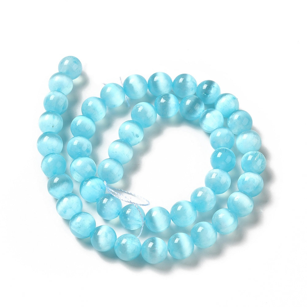 Selenite Natural Dark Turquoise Beads 8.5mm | The Pink Bead Shop Canada
