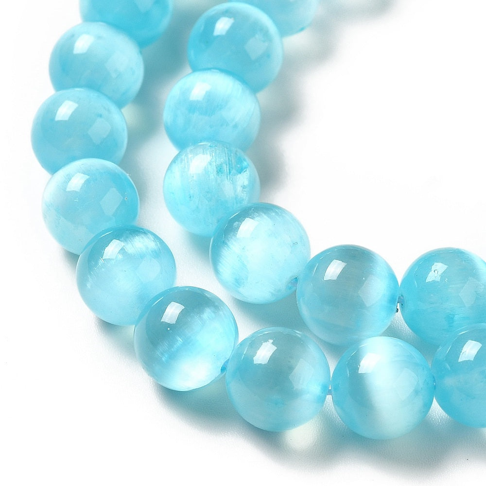 Selenite Natural Dark Turquoise Beads 8.5mm | The Pink Bead Shop Canada