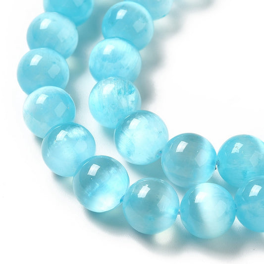Selenite Natural Dark Turquoise Beads 8.5mm | The Pink Bead Shop Canada