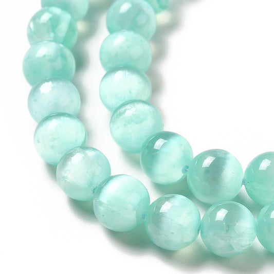 Selenite Beads Natural 8.5mm Aqua Dyed | The Pink Bead Shop Canada