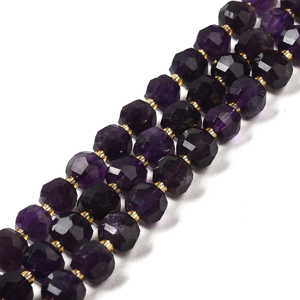 Amethyst Faceted Rondelle Beads 7–8mm | The Pink Bead Shop Canada