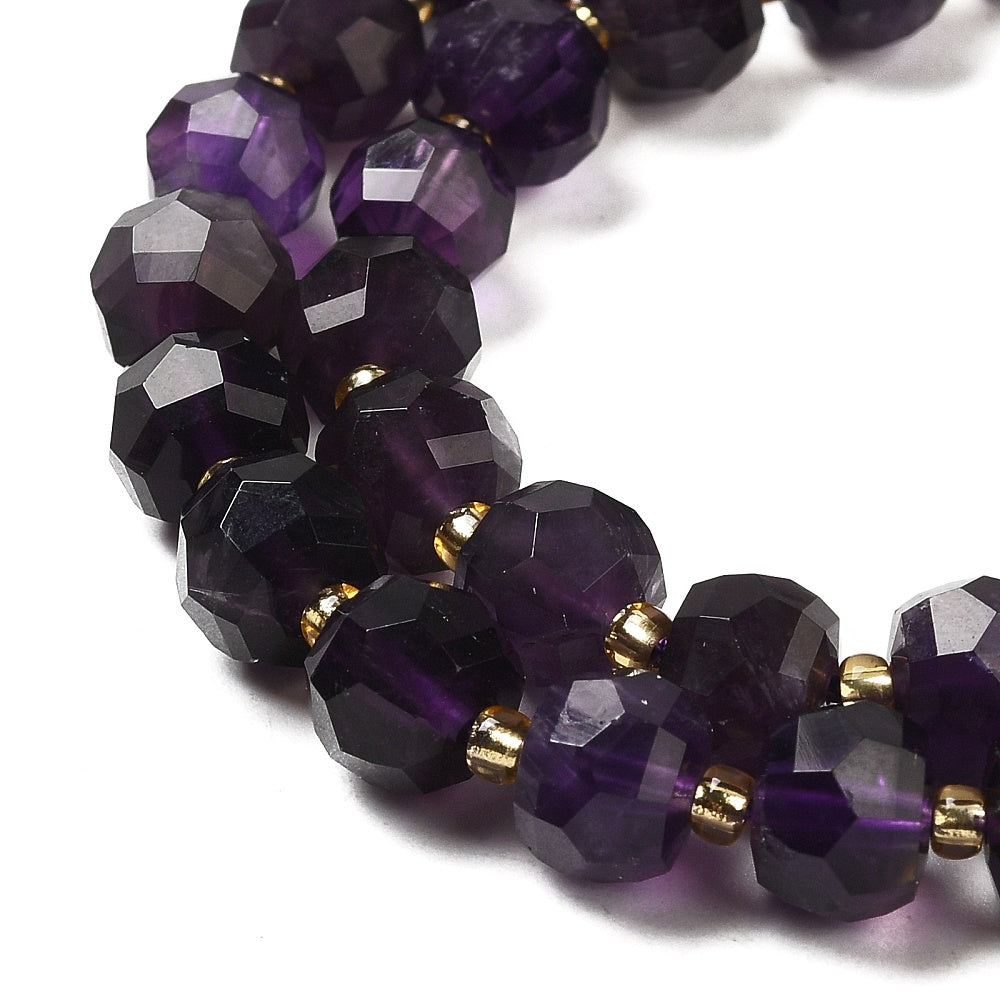 Amethyst Faceted Rondelle Beads 7–8mm | The Pink Bead Shop Canada