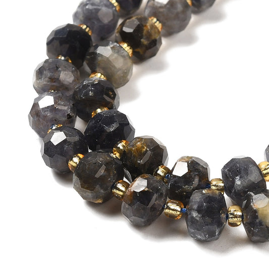 Iolite Faceted Rondelle Beads 7–8mm | The Pink Bead Shop Canada