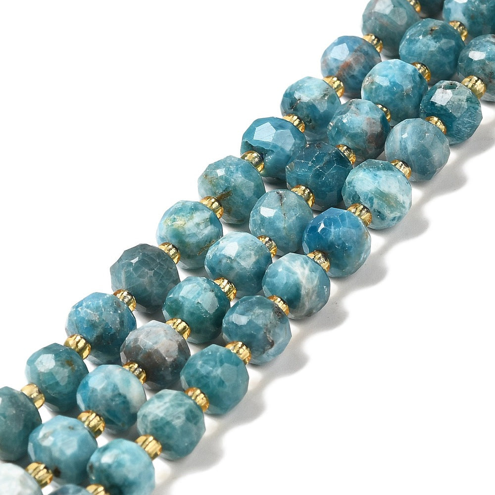 Apatite Faceted Rondelle Beads 7–8mm | The Pink Bead Shop Canada