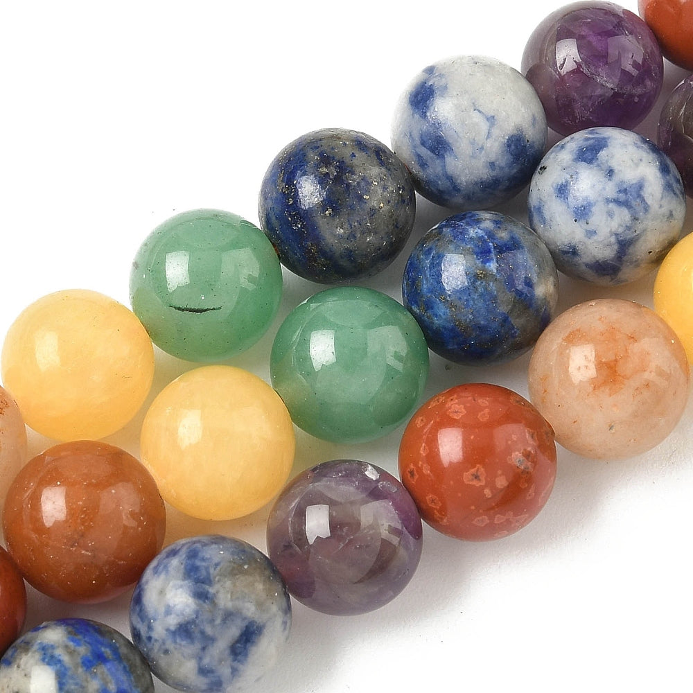 Chakra Natural Mixed Gemstone Beads – 10mm | The Pink Bead Shop Canada