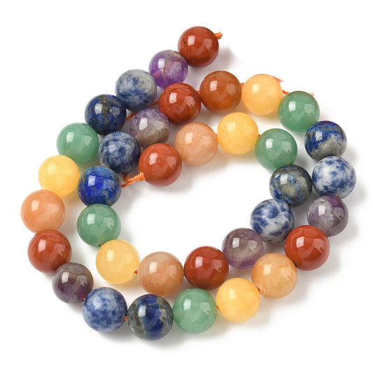 Chakra Natural Mixed Gemstone Beads – 10mm | The Pink Bead Shop Canada