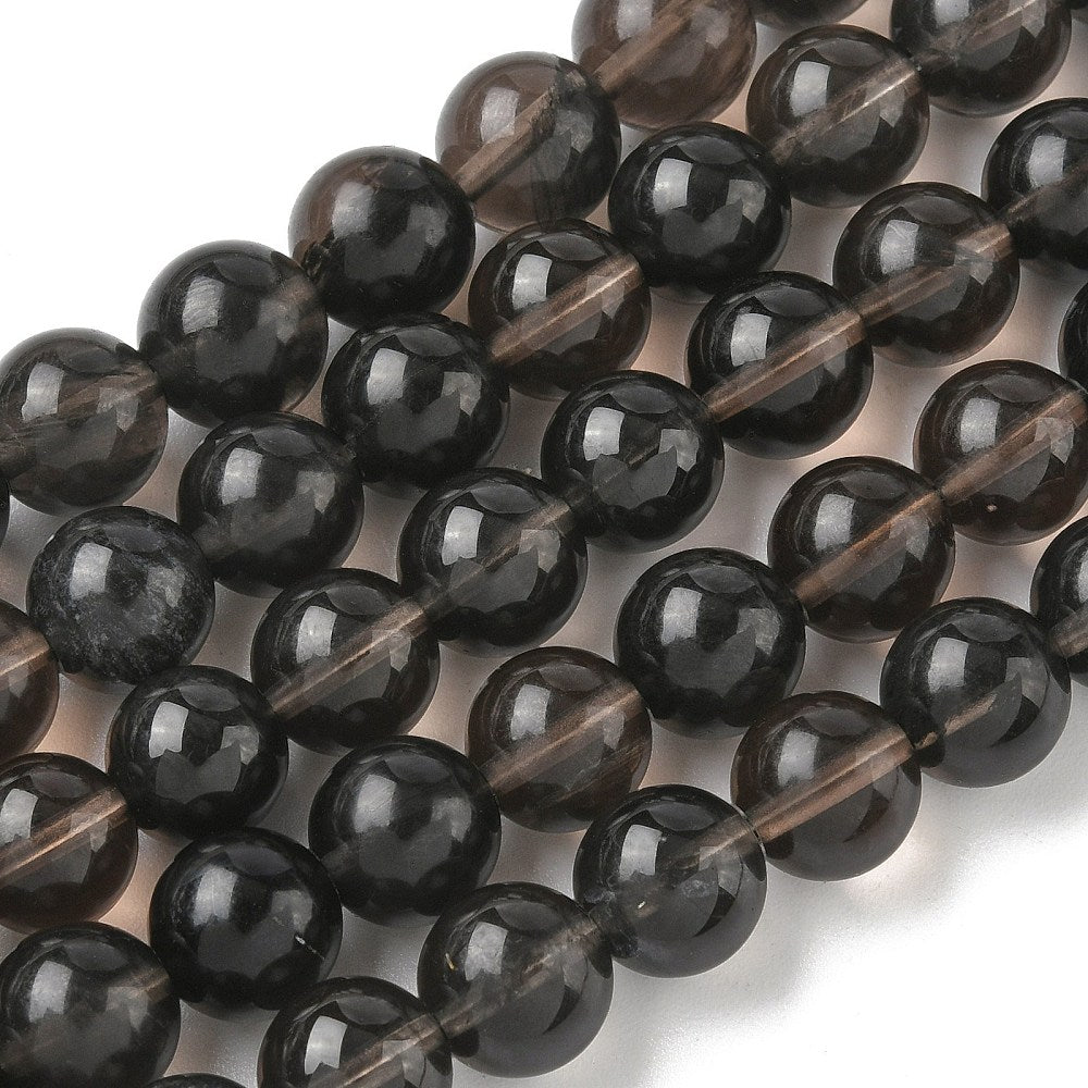 Natural Ice Obsidian Beads | Round Gemstone Strands 6mm, 8mm & 10mm | The Pink Bead Shop Canada