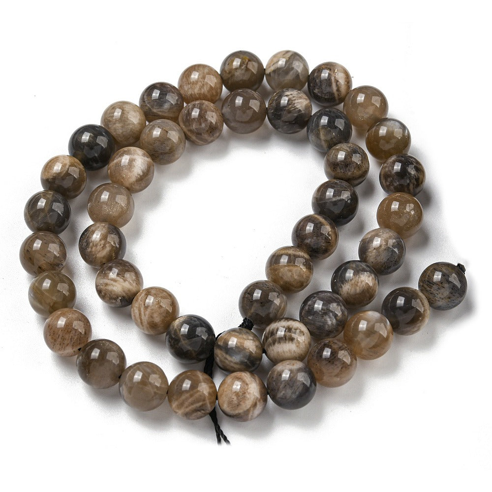 Black Moonstone 8mm Round Beads | The Pink Bead Shop Canada