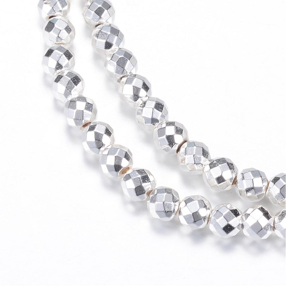 Hematite Electroplated  Beads – 4mm Faceted Rounds (Gold, Light Gold, Rose Gold & Silver) The Pink Bead Shop