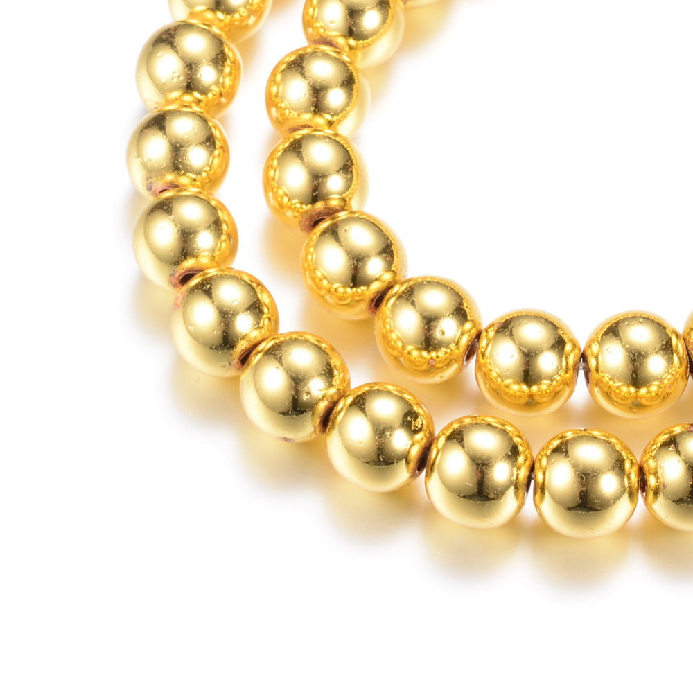 Hematite Round Beads 3mm | The Pink Bead Shop Canada Gold Electroplated Non-Magnetic