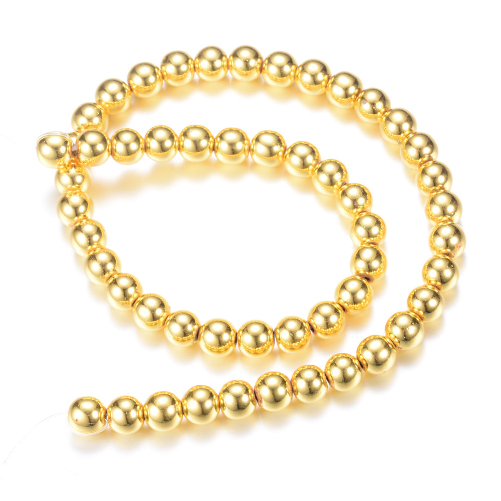 Hematite Round Beads 3mm | The Pink Bead Shop Canada Gold Electroplated Non-Magnetic