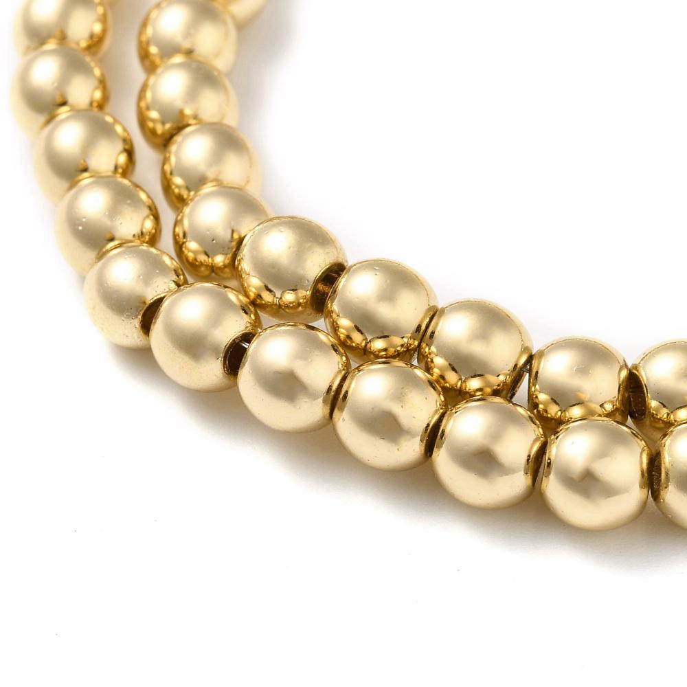 Hematite Beads Light Gold Electroplated  – Round 6mm | The Pink Bead Shop Canada