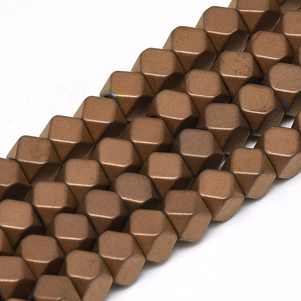 Hematite Matte Copper Polygon Beads 4mm | The Pink Bead Shop Canada