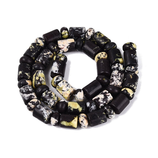 Yellow Turquoise Jasper Natural Barrel & Rondelle Beads – 8x10mm | The Pink Bead Shop Canada