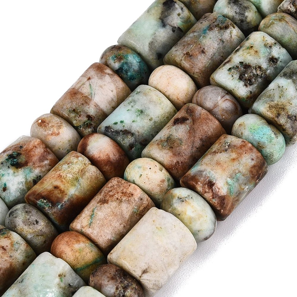 Chrysocolla & Lapis Lazuli Narural Barrel and Rondelle Beads – 8x10mm | The Pink Bead Shop Canada