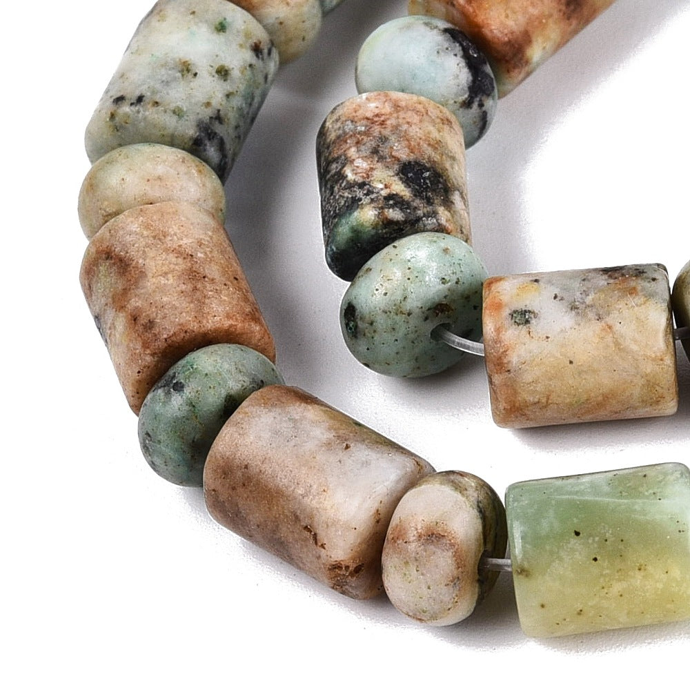 Chrysocolla & Lapis Lazuli Narural Barrel and Rondelle Beads – 8x10mm | The Pink Bead Shop Canada