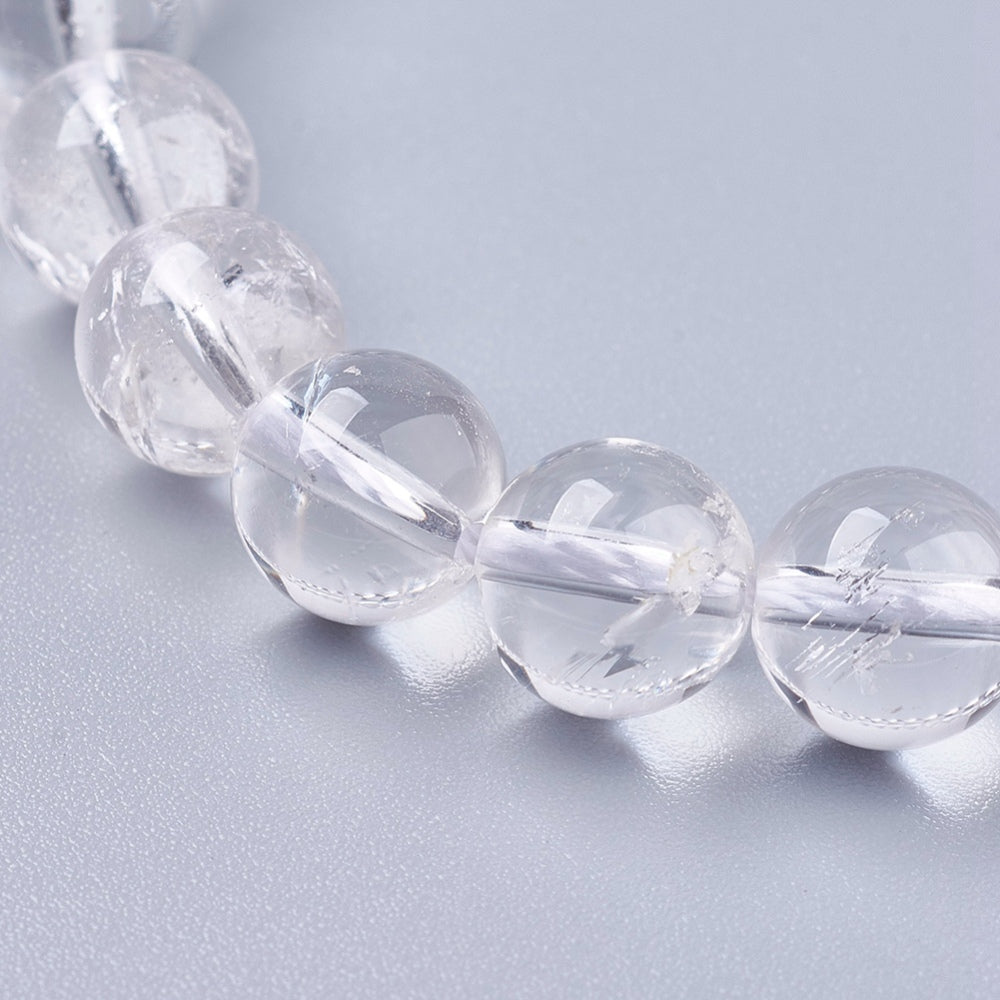 Clear Quartz Beads 8mm Round – Natural Crystal Gemstone Strands | The Pink Bead Shop Canada